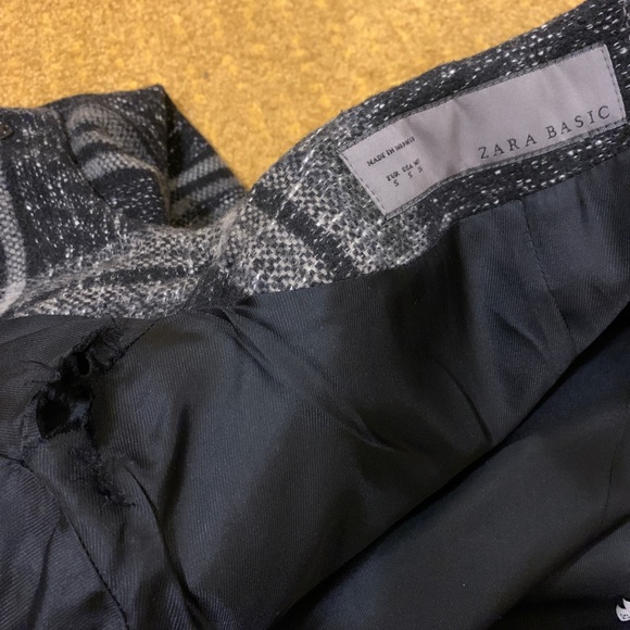 Zara Plaid Collarless Coat - Picture 5 of 5